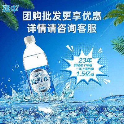 24年新货延中盐汽水600ml*20瓶整箱低热量碳酸饮料防暑劳防可开票