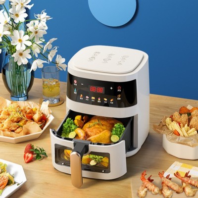 跨境批发空气炸锅5L大容量家用智能可视多功能电炸锅Air fryer