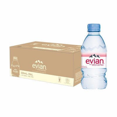 Evian依云法国天然矿泉水330ml*24瓶整箱原装进口矿泉水24年新货